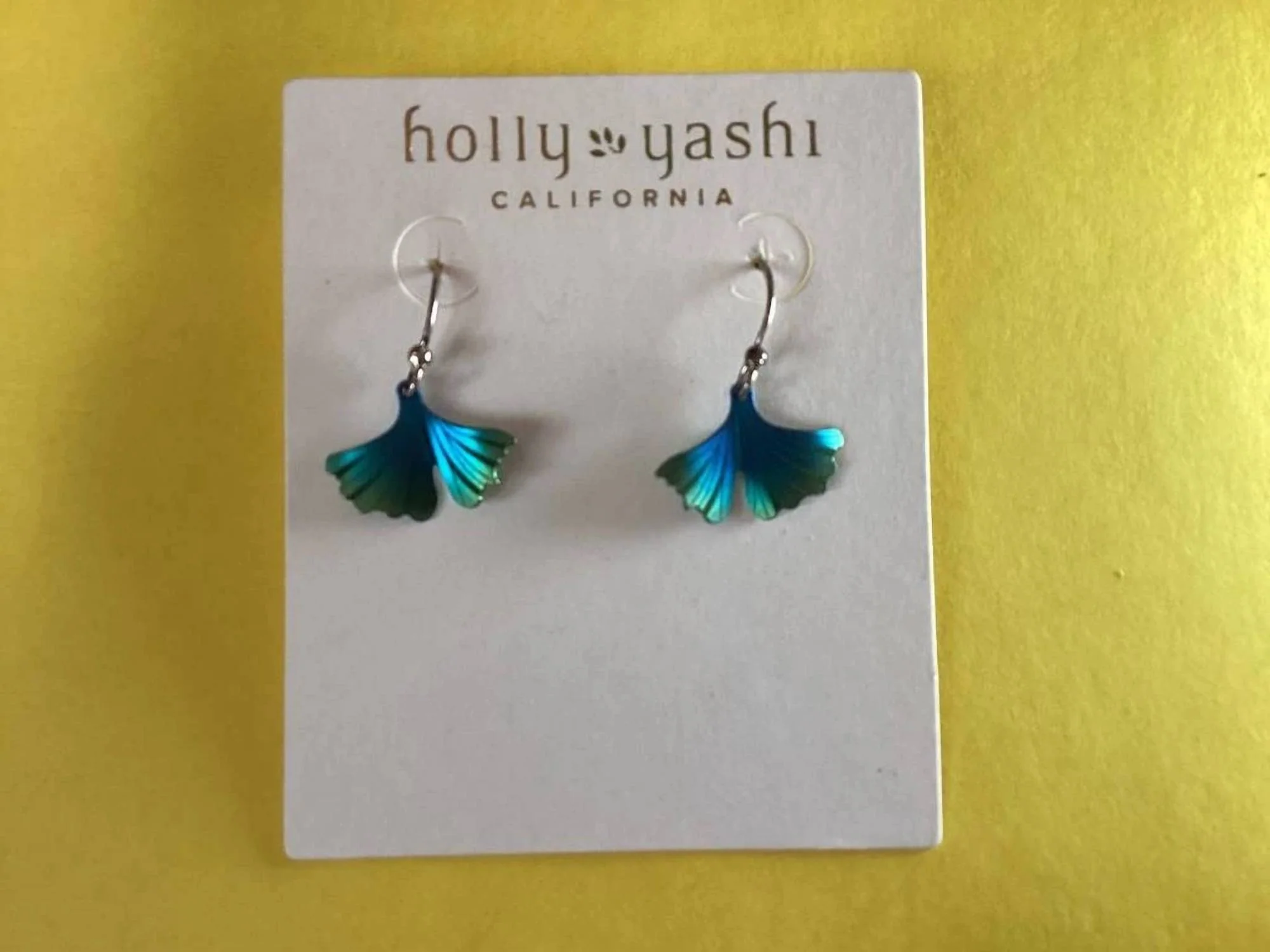 Women's Single Ginko Drop Earring In Blue/green - Image 2