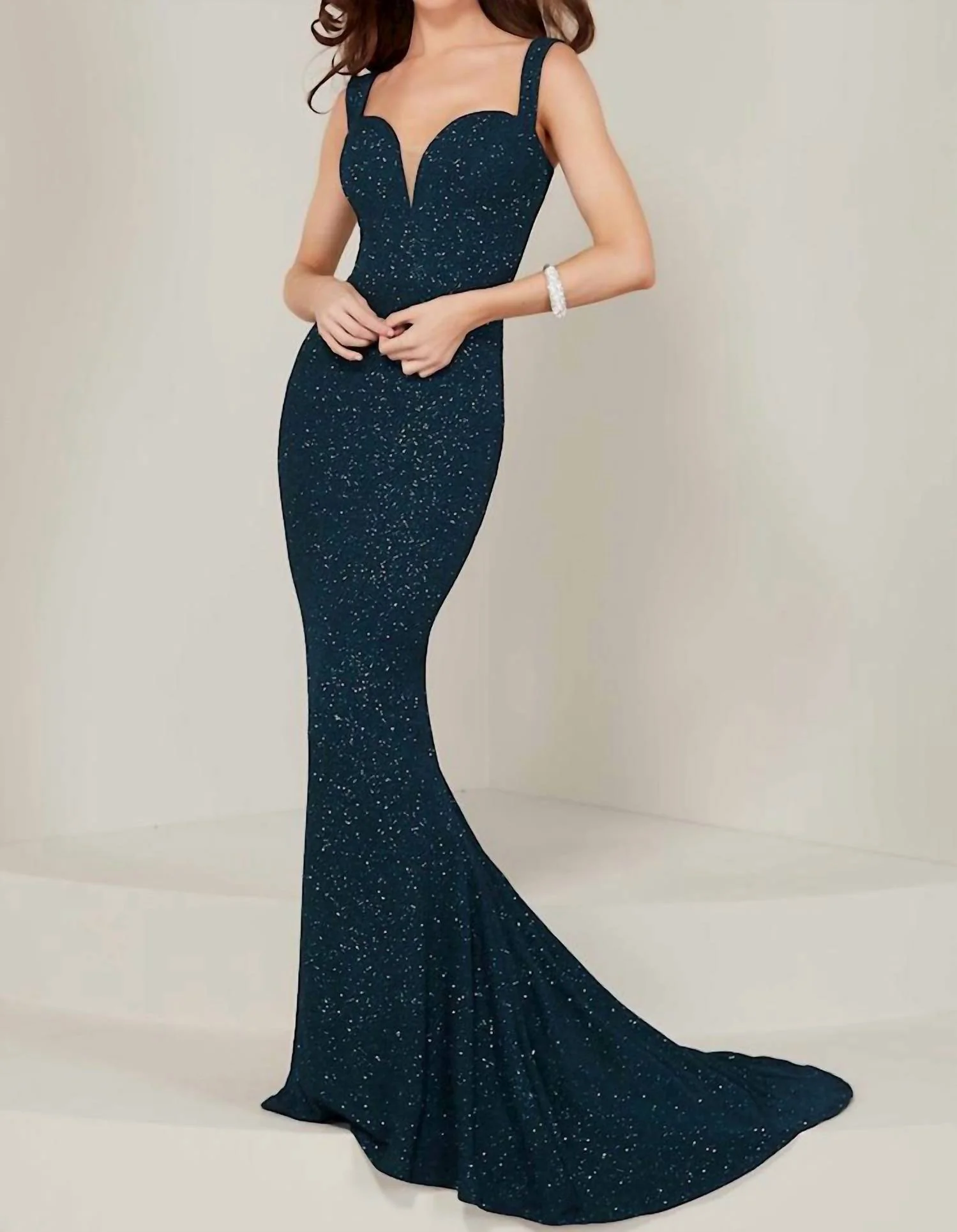 Women's Slim Dress In Teal - Image 2