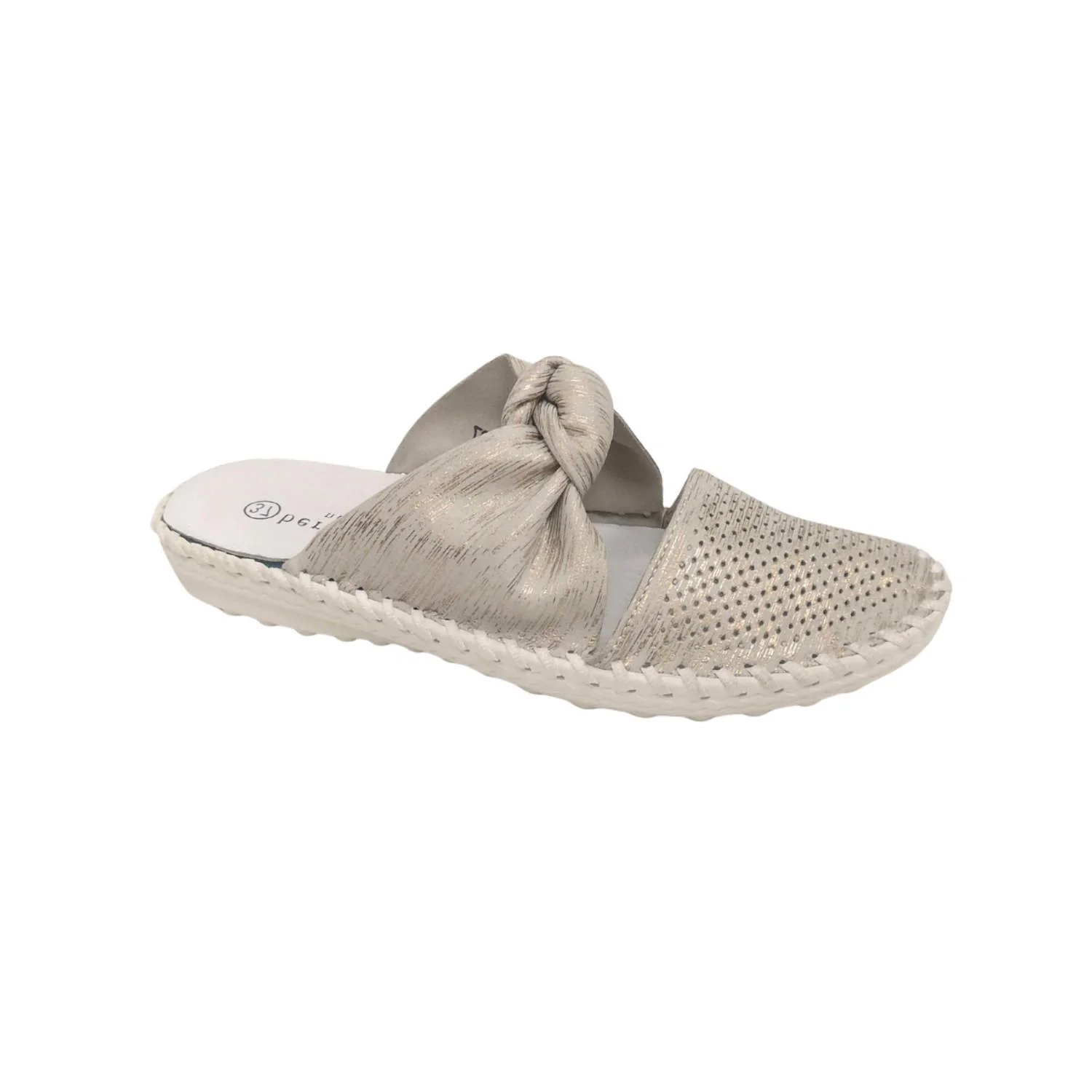 Women's Slip On Taupe Shimmer Shoes In Cream - Image 2