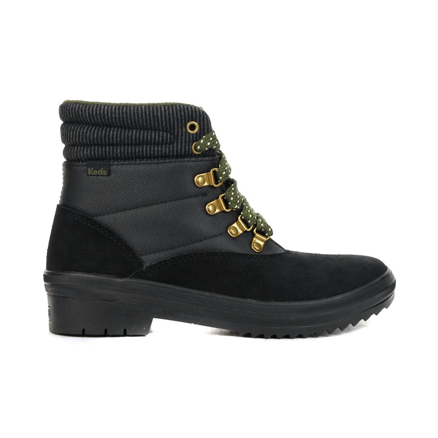 Women's Splash Twill Camp Boots In Suede Mix Black - Image 2