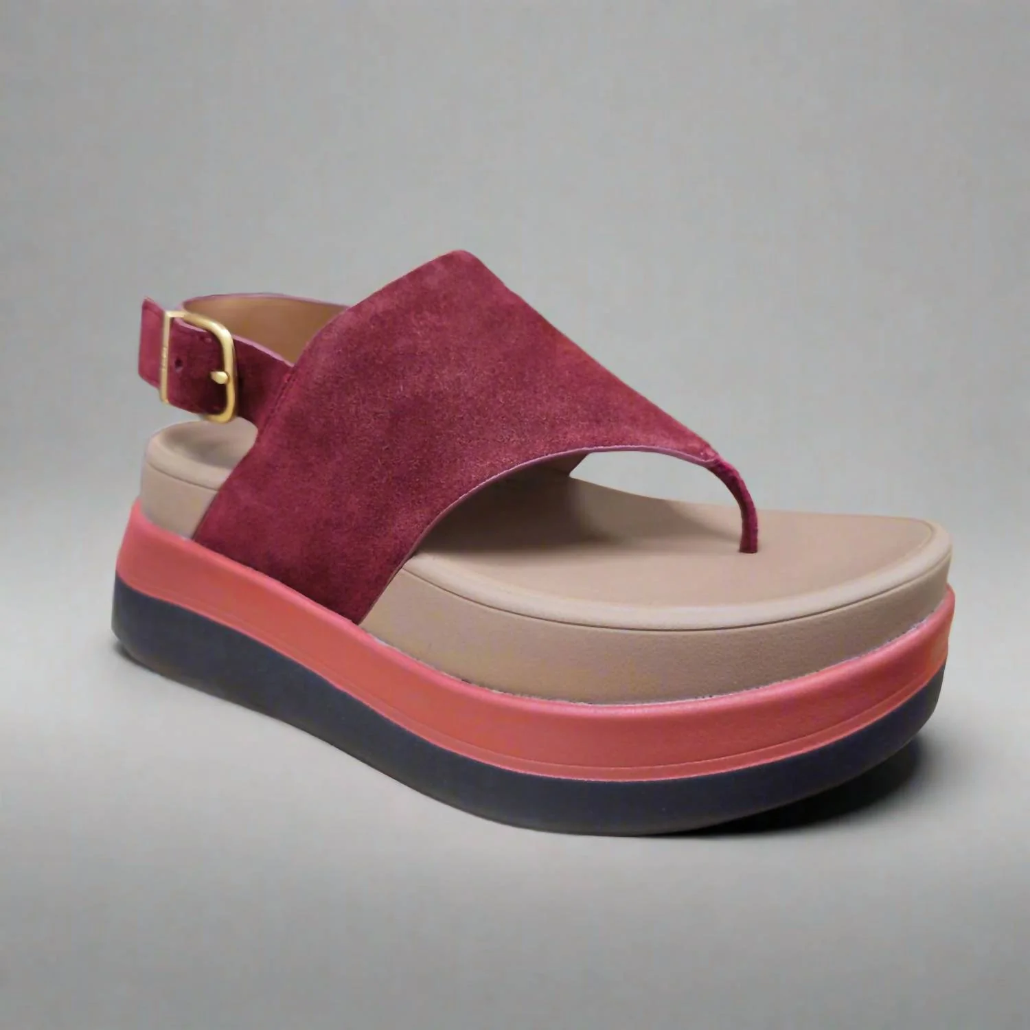 Women's Stack Leather Back-Strap Toe-Post Sandal In Chocolate