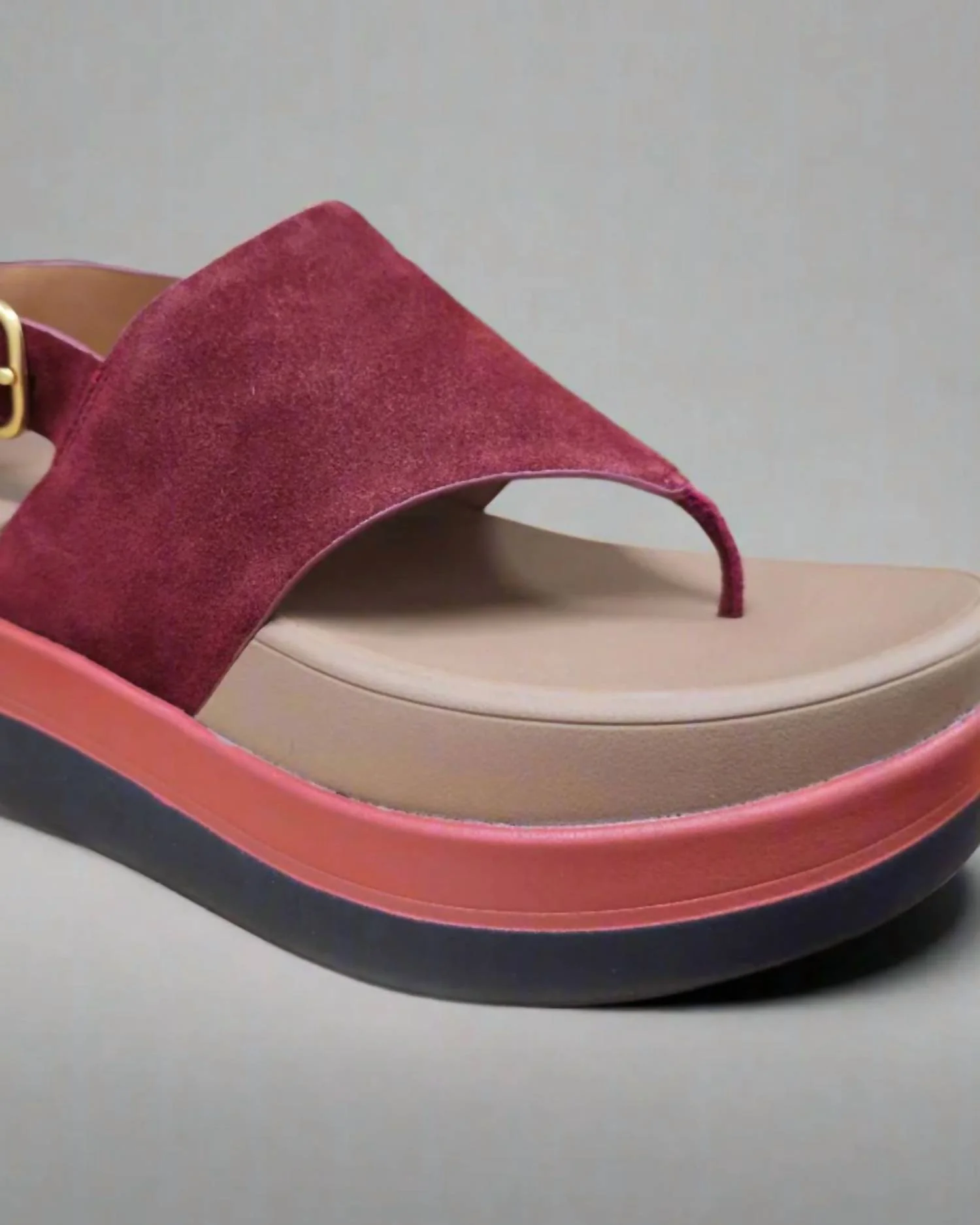 Women's Stack Leather Back-Strap Toe-Post Sandal In Chocolate - Image 2