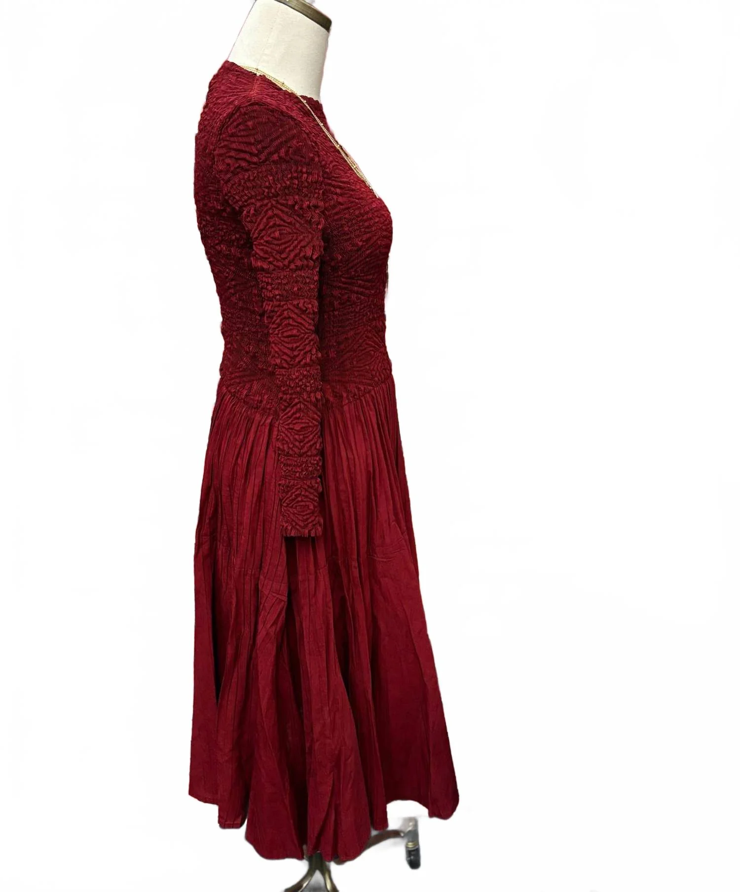 Women's Stay By Me Long Sleeve Midi Dress In Wine - Image 3
