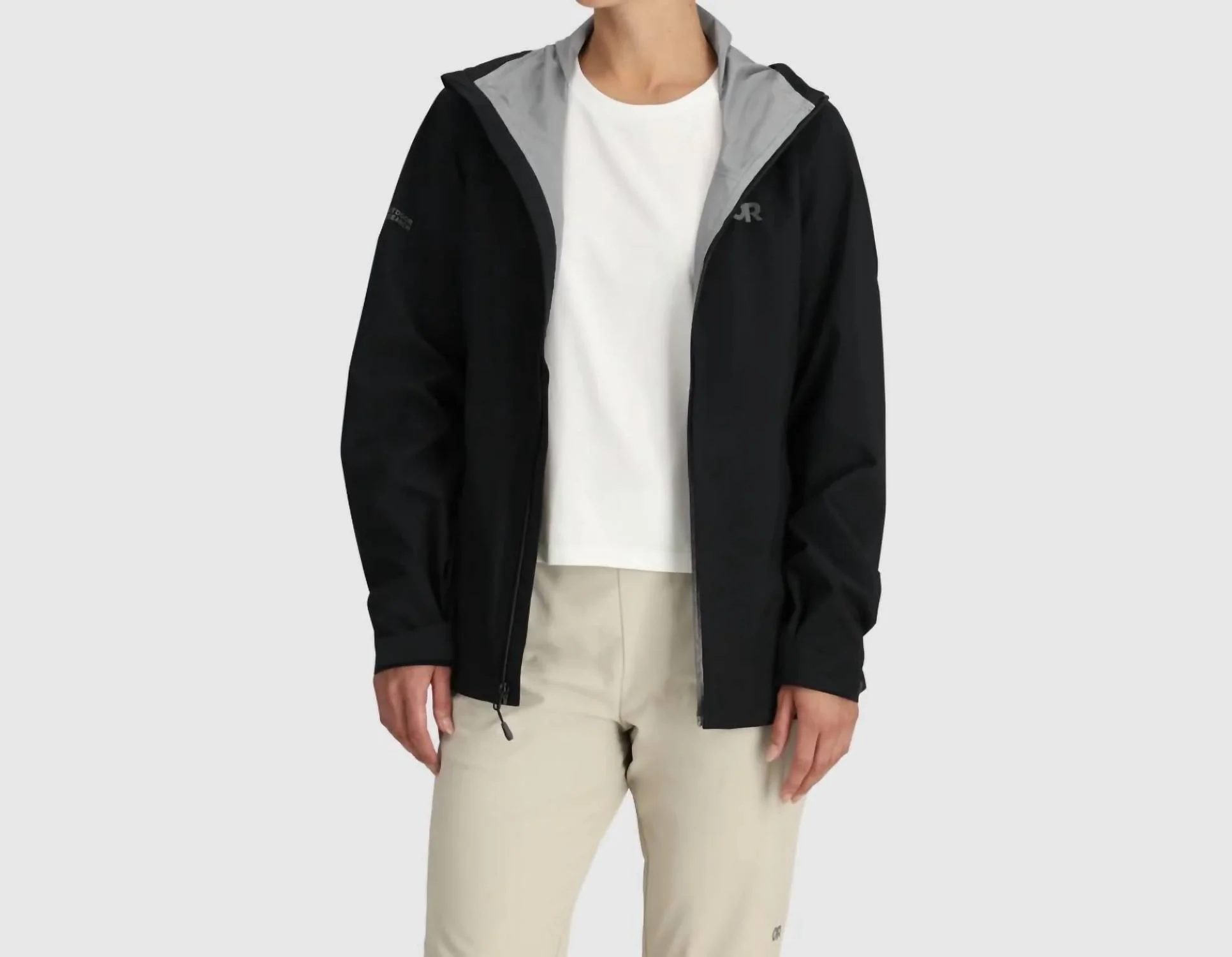 Women's Strato Burst Rain Jacket In Black - Image 3