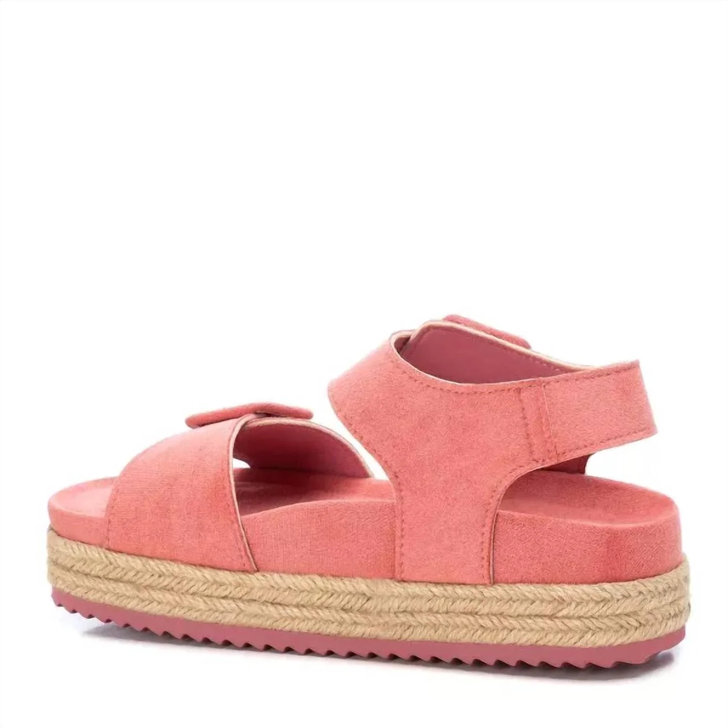 Women's Suede Flatform Sandals In Light/pastel Red - Image 2