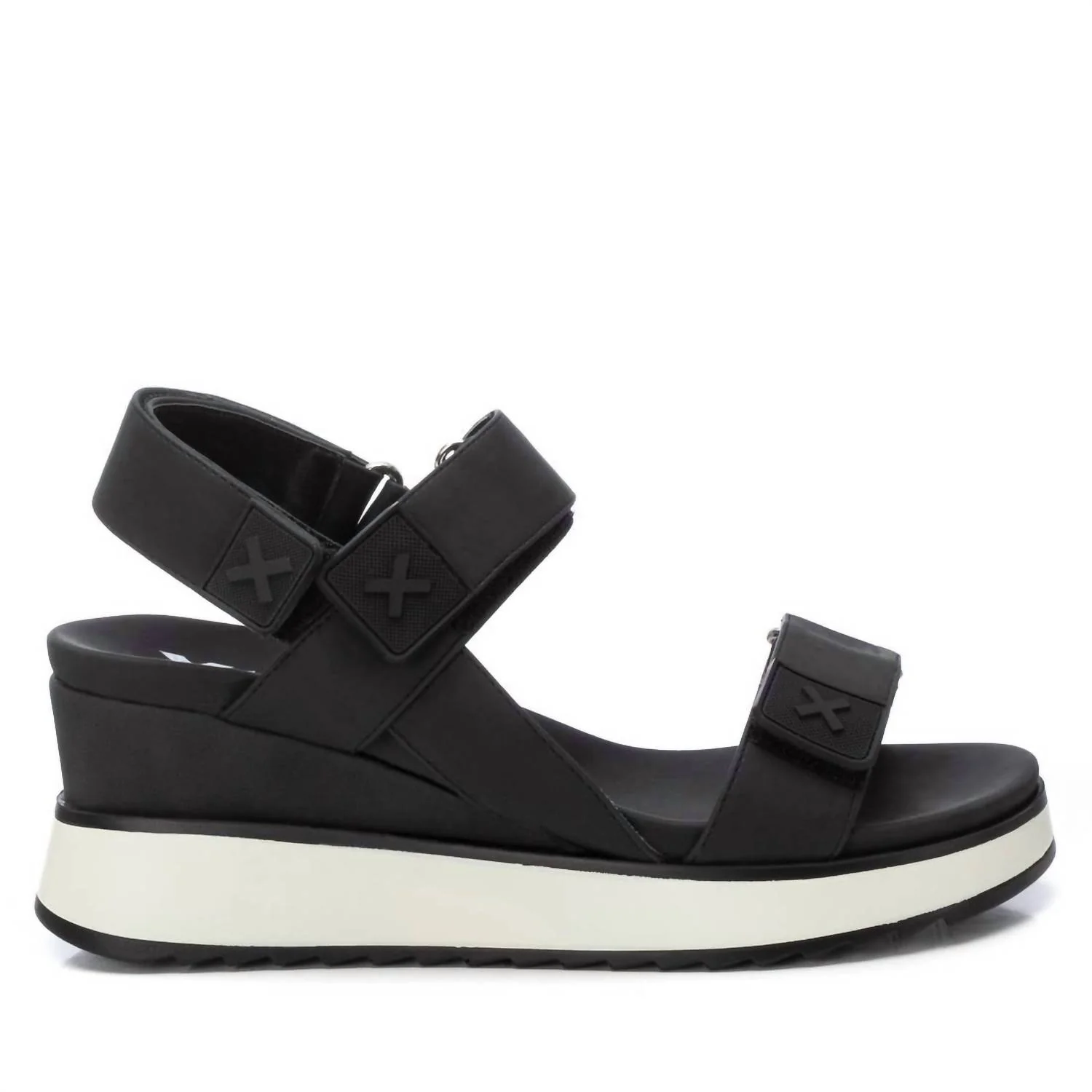Women's Suede Wedge Sandals In Black - Image 2
