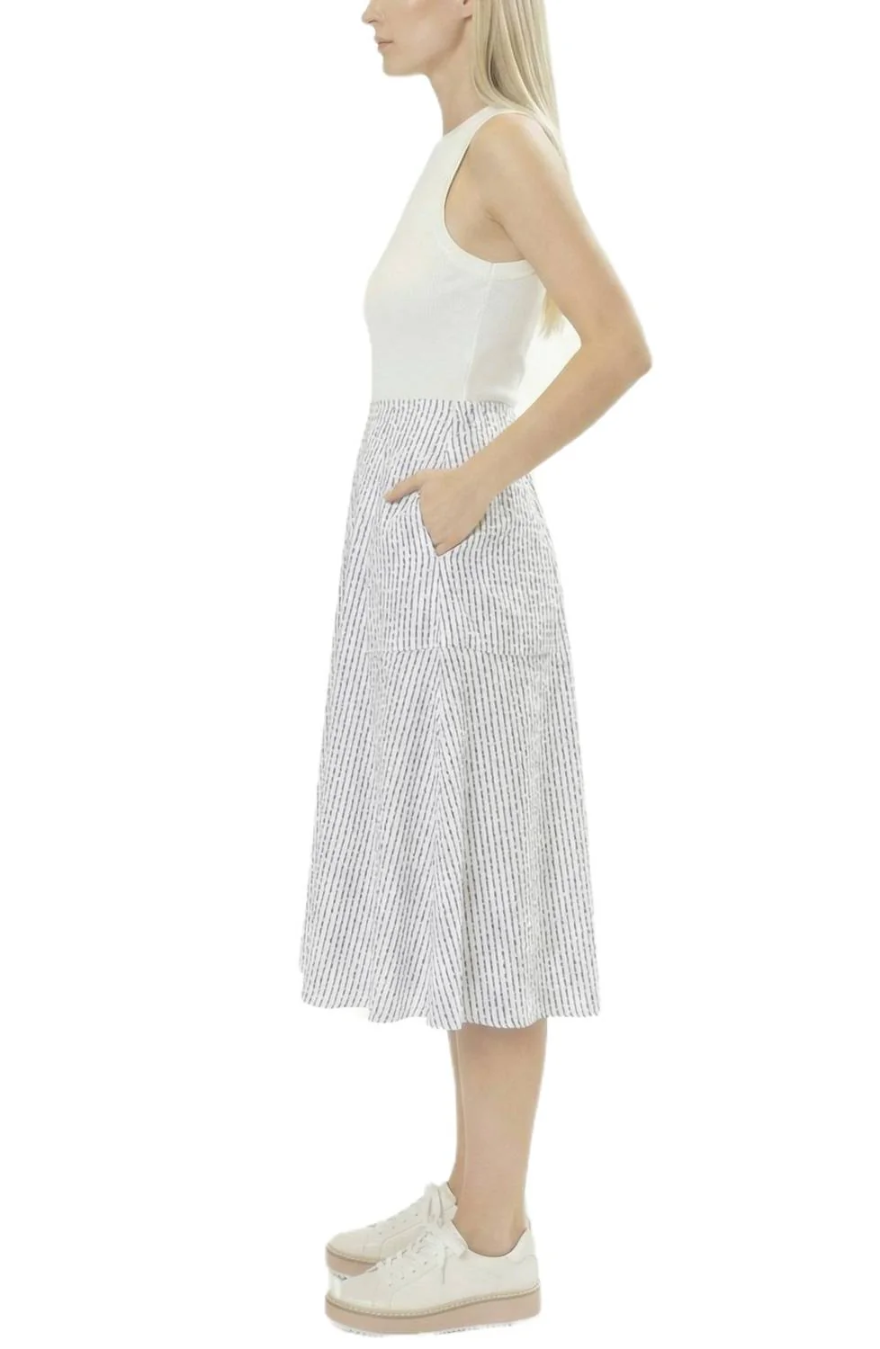 Women's Tanya Dress In Navy White - Image 3