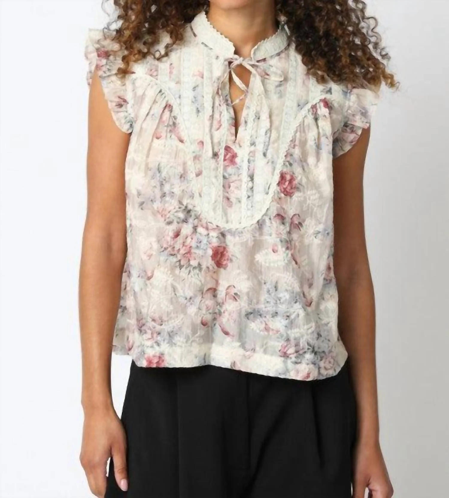 Women's Tayna Floral Top In Cream