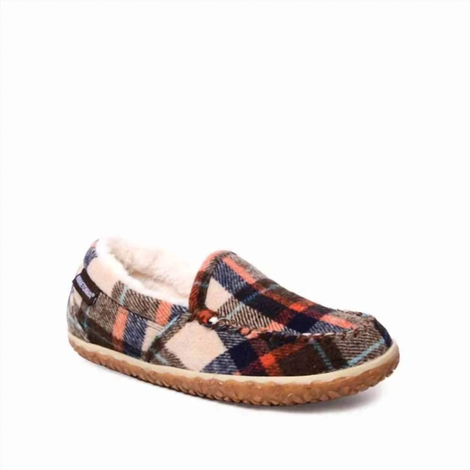 Women's Tempe Slipper In Brown Autumn Plaid - Image 2