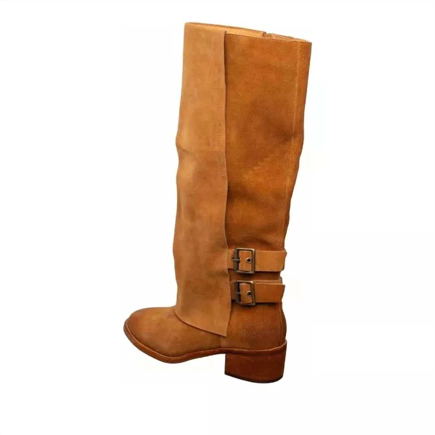 Women's Tessa Tall Suede Boots In Cognac Brown - Image 5