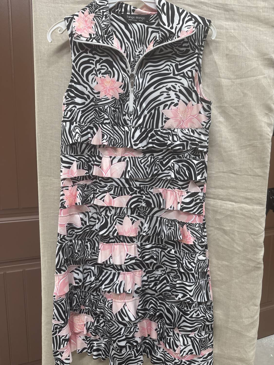 Women's Tiered Ruffle Dress In Zebra Pink - Image 2