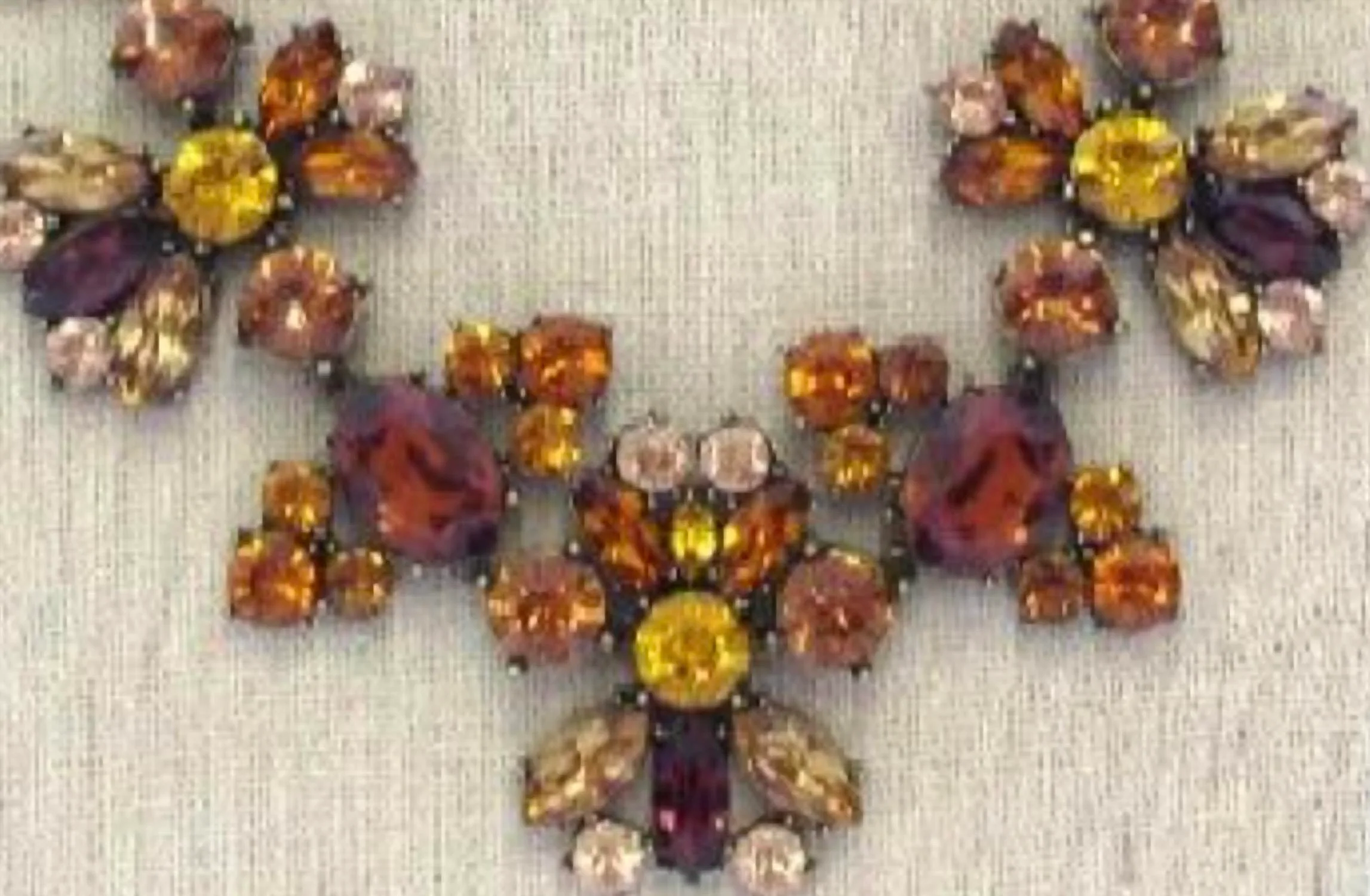 Women's Topaz Victorian Statement Necklace Set In Orange - Image 2
