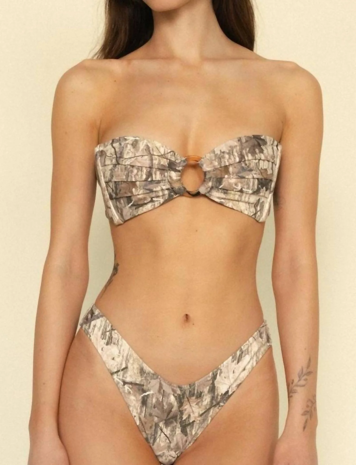 Women's Tori Ties Bandeau Bikini Top In Camo - Image 4