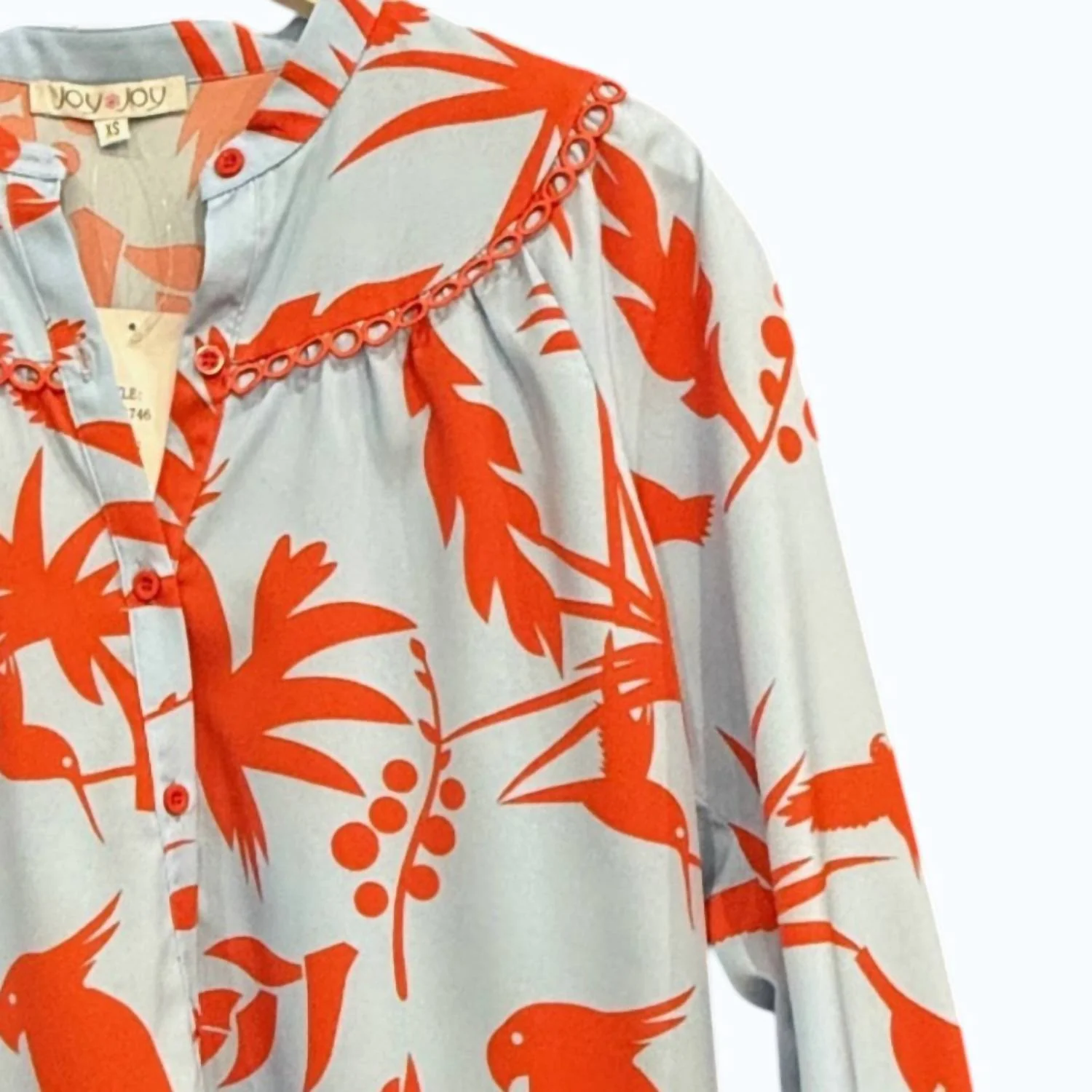 Women's Trimmed Blouse In Red Toucan - Image 2