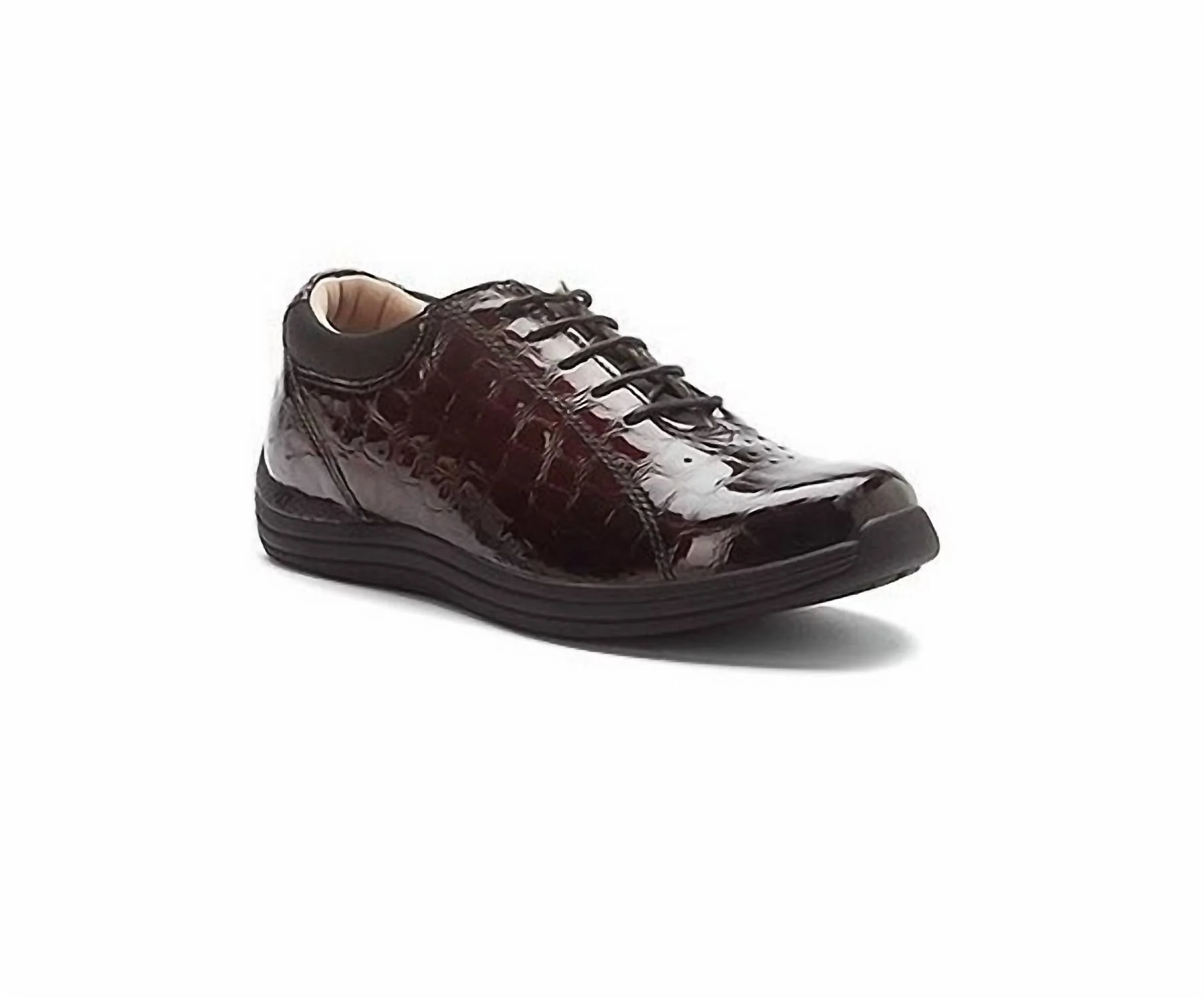 Women's Tulip Lace Up Shoes In Brown Croc