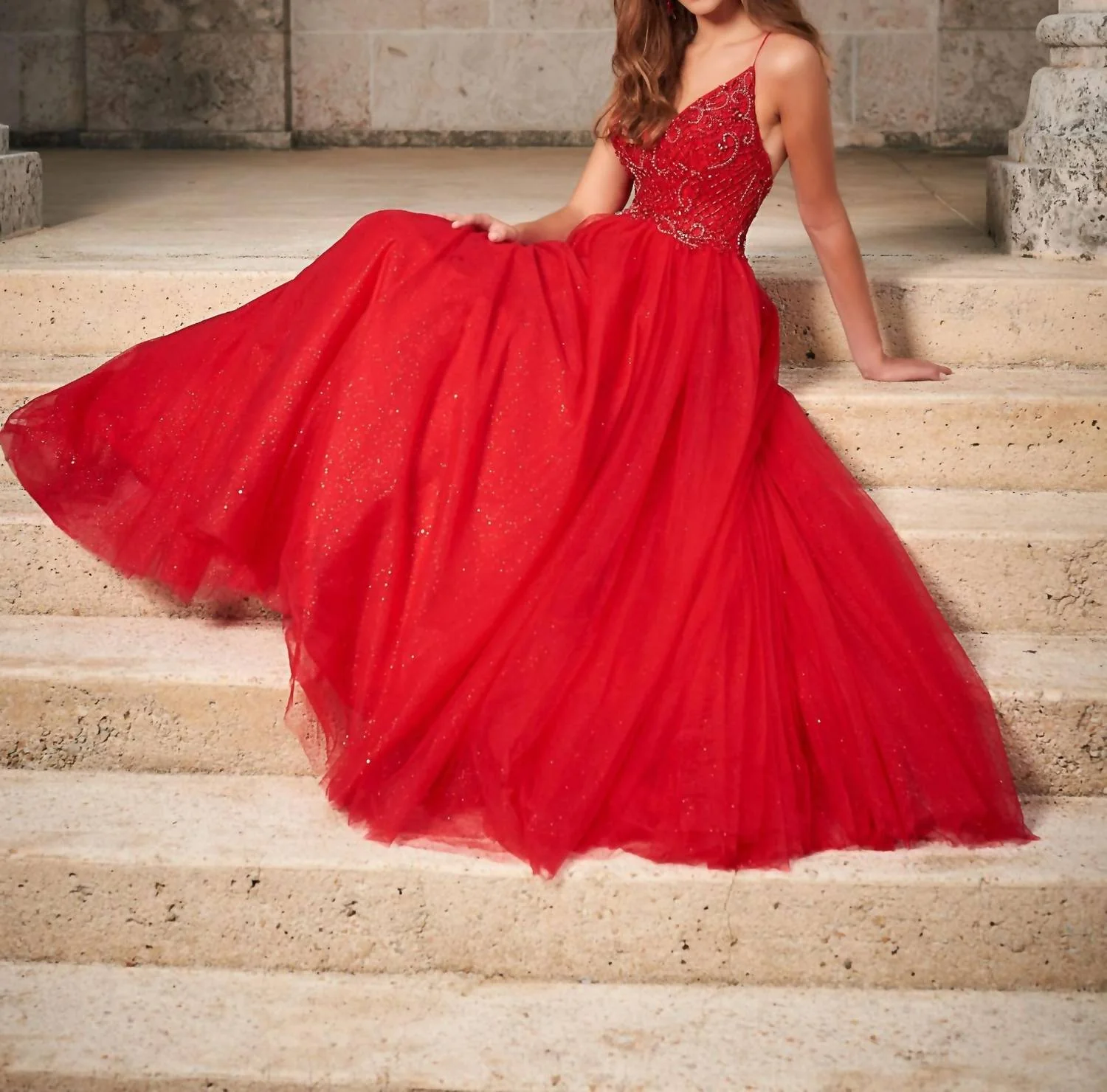 Women's Tulle Skirt Dress In Redred