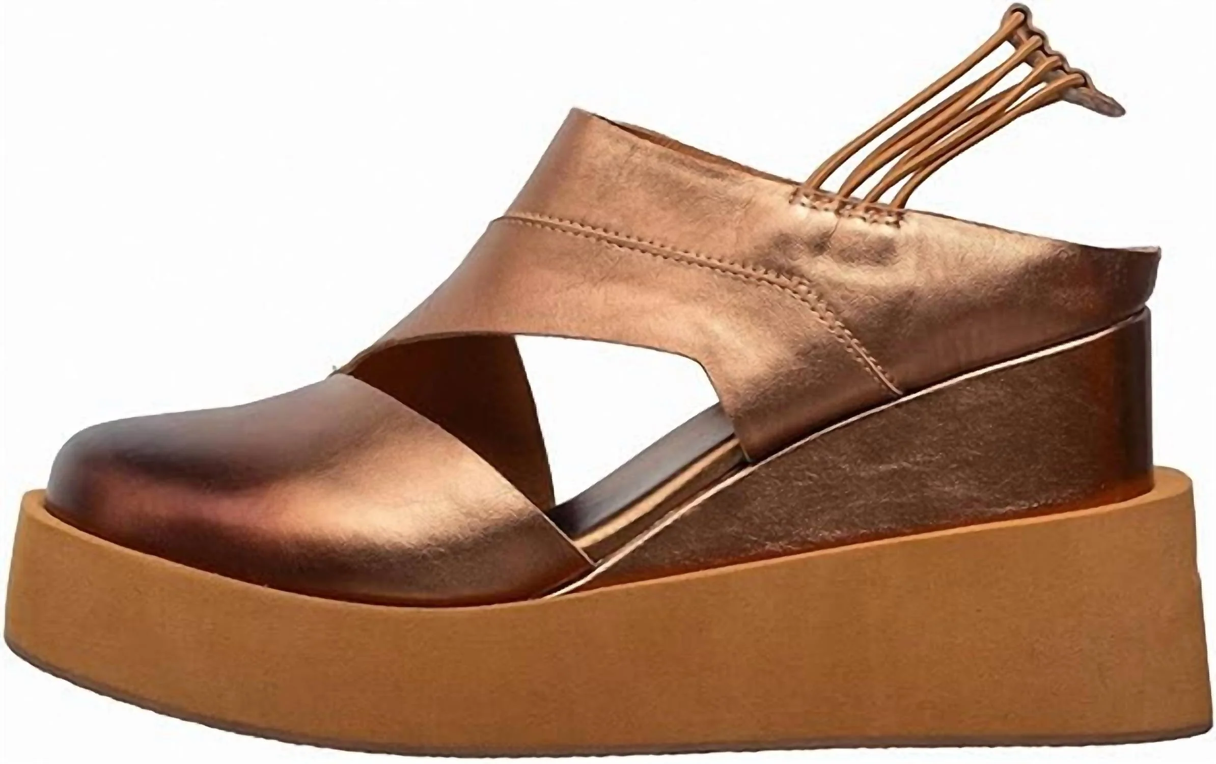 Women's Uma Metallic Leather Mule In Bronze Metal - Image 2