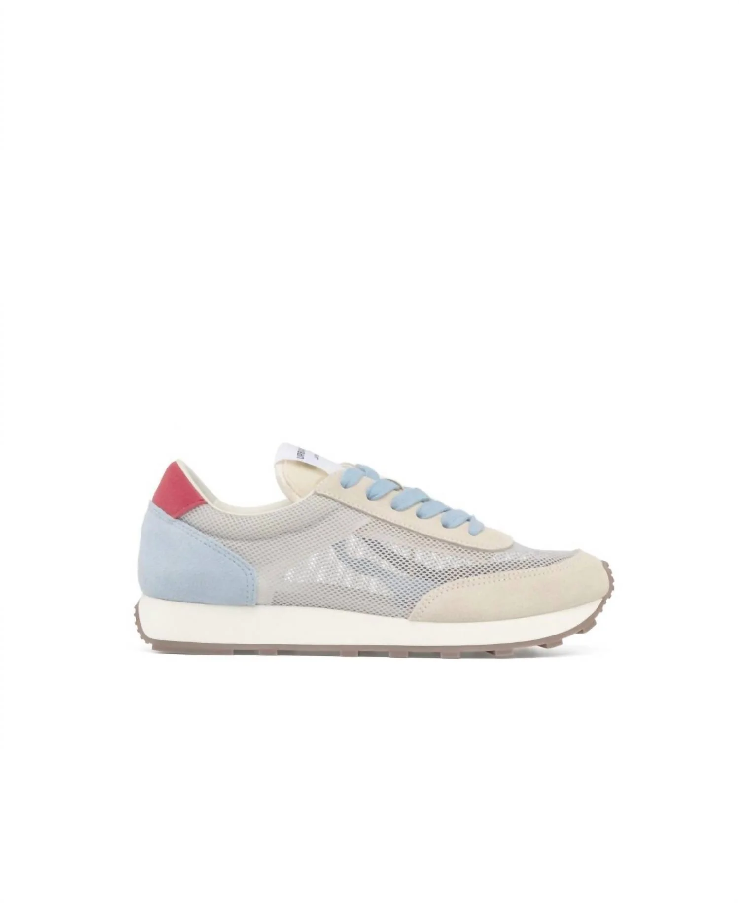 Women's Valencia Sneaker In Beige/blue Mesh
