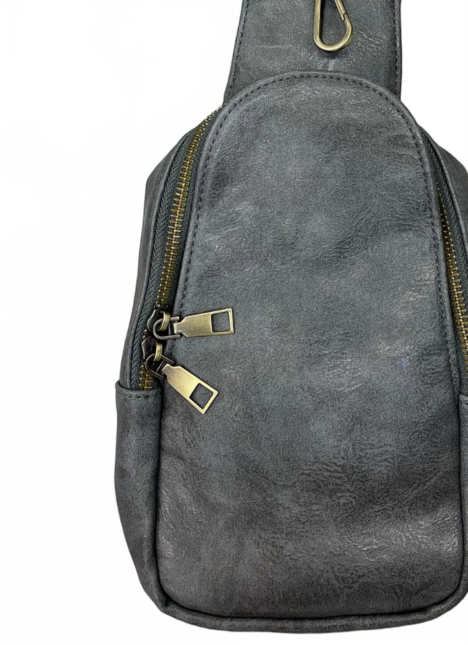 Women's Vegan Leather Sling Crossbody Bag In Grey - Image 2