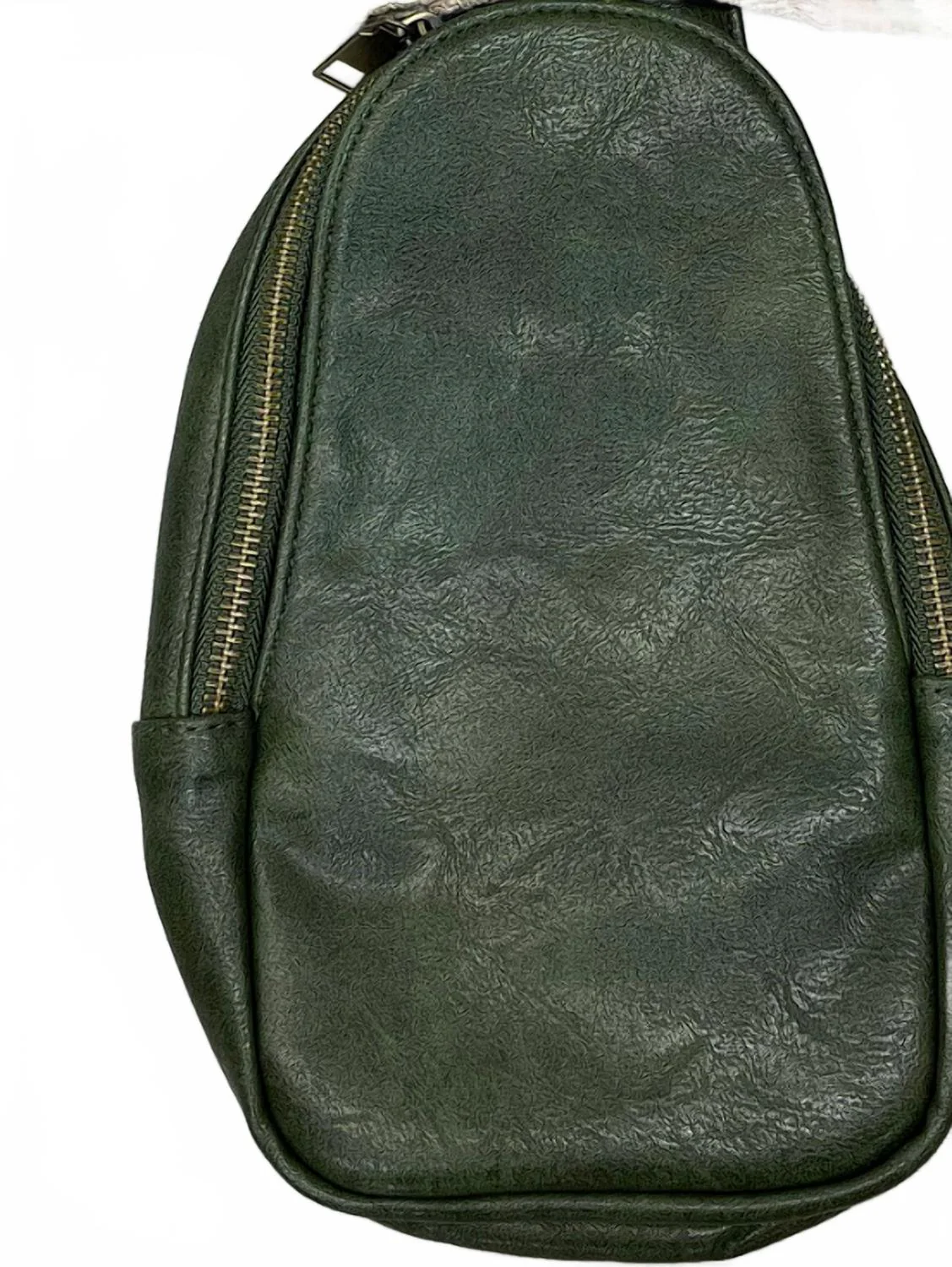 Women's Vegan Leather Sling Crossbody Bag In Olive - Image 2