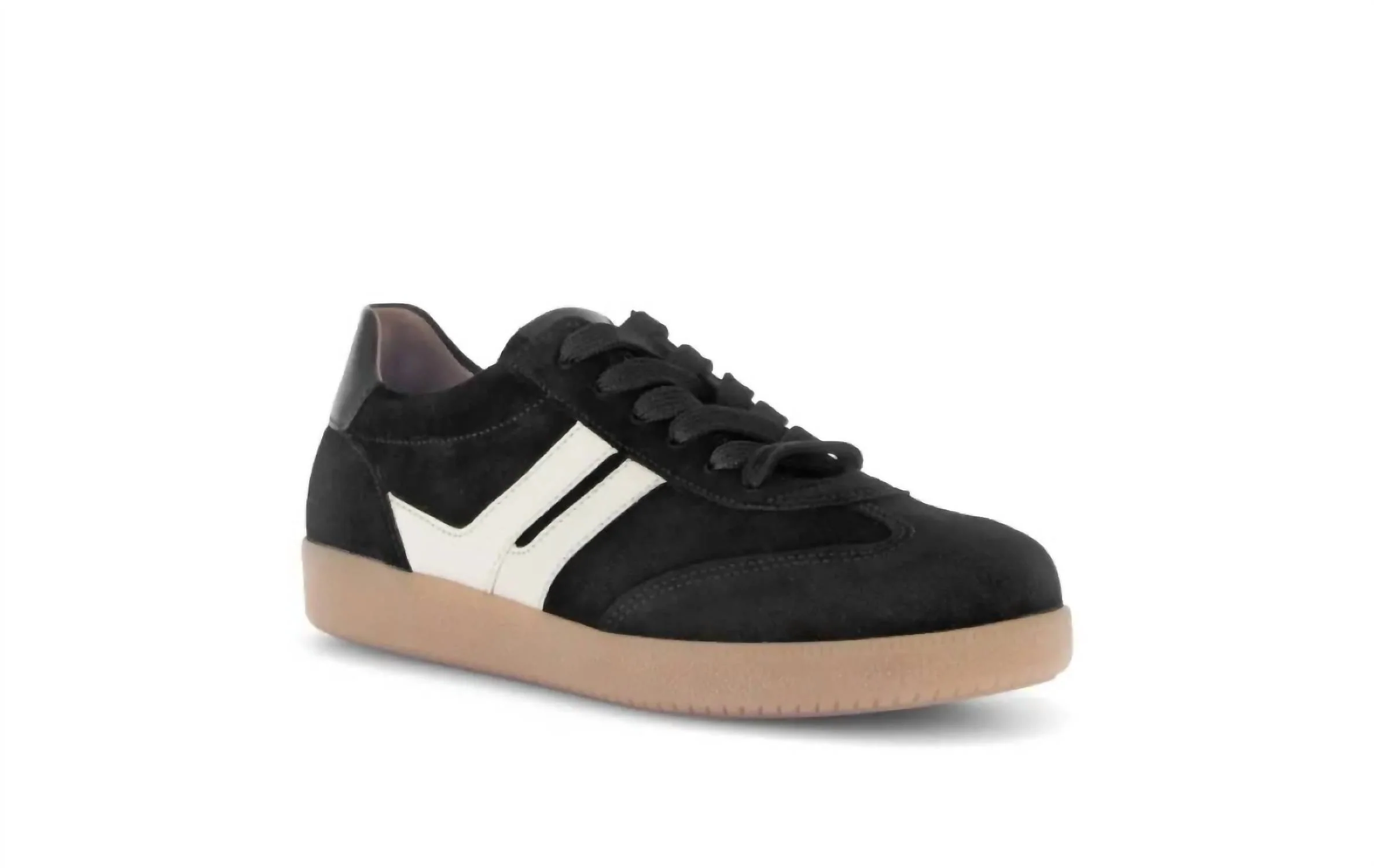 Women's Velour Round Toe Sneakers In Black