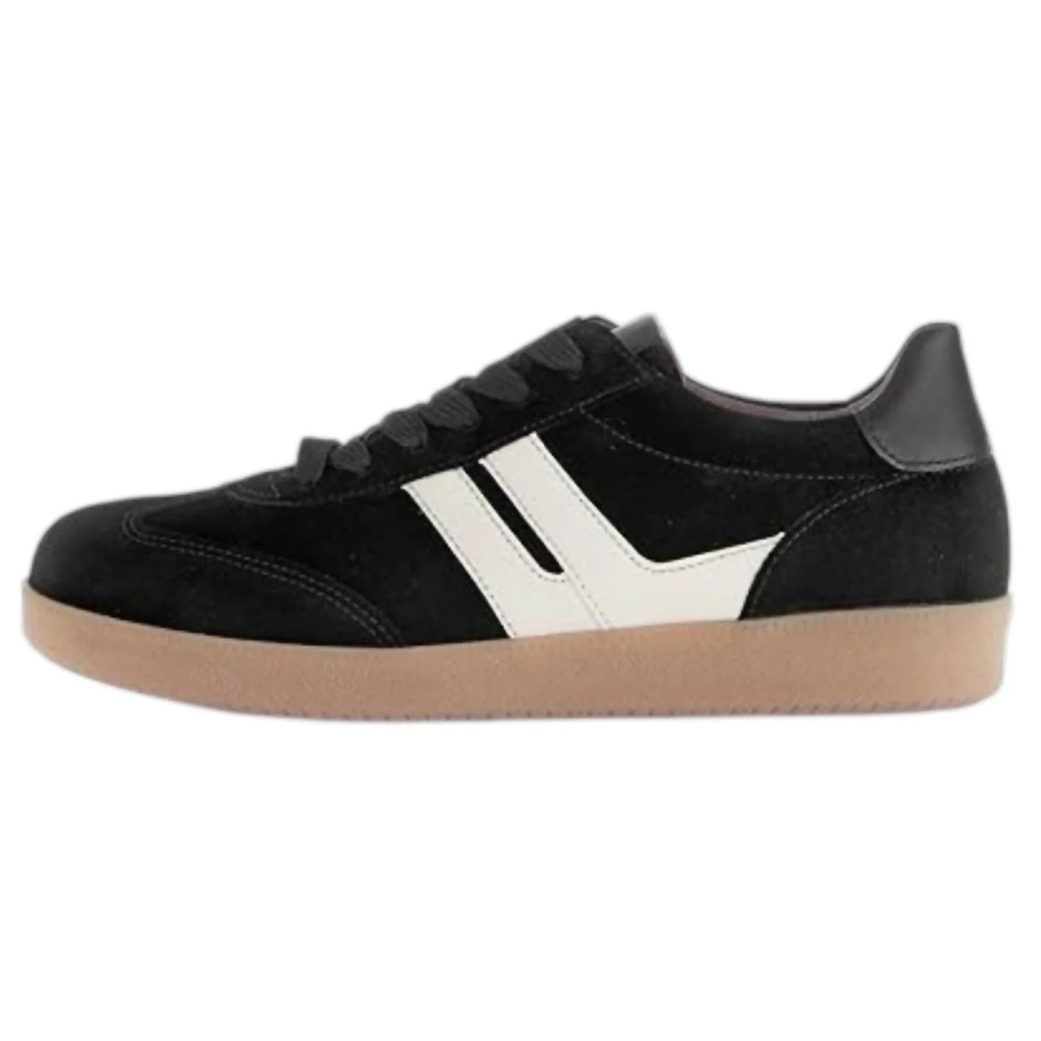 Women's Velour Round Toe Sneakers In Black - Image 4