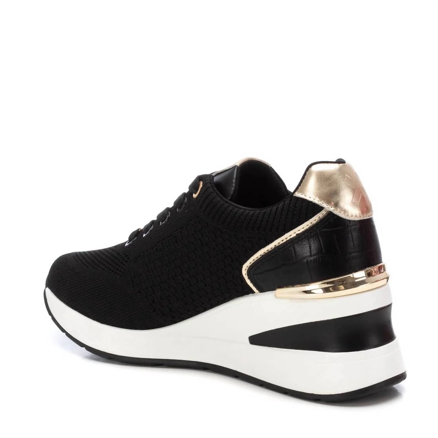 Women's Wedge Comfort Sneakers In Black - Image 3