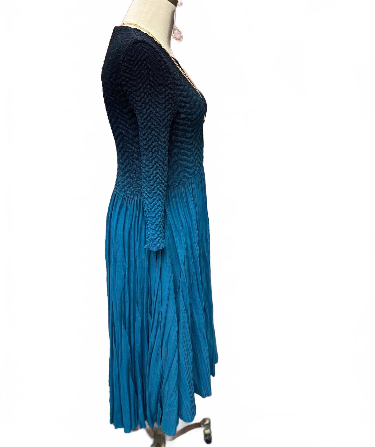 Women's What Day Is It Long Sleeve Midi Dress In Teal - Image 2