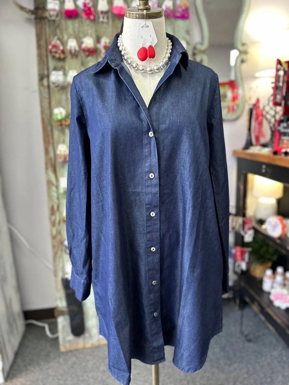 Women's What I’M Feeling Tunic Dress In Chambray