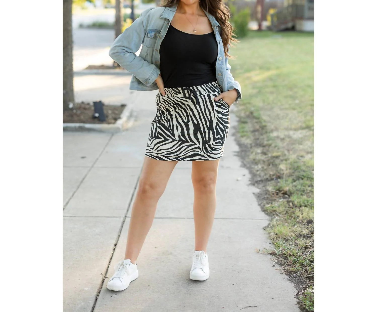 Women's Zoe Jogger Skirt In Zebra Print - Image 3