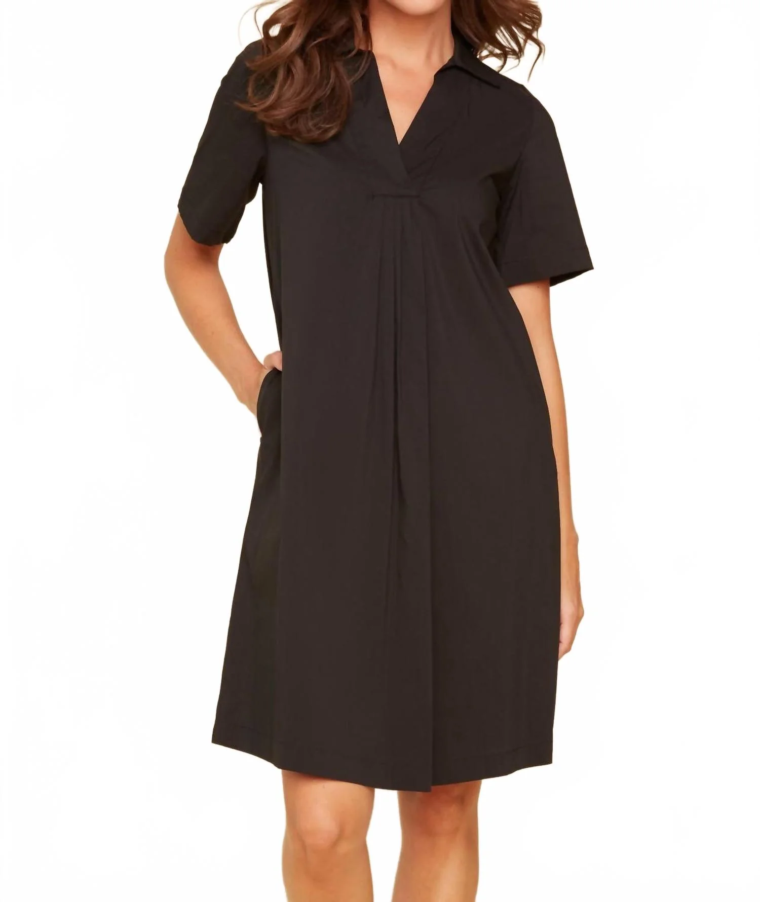 Woven Summer Mini Dress In Black