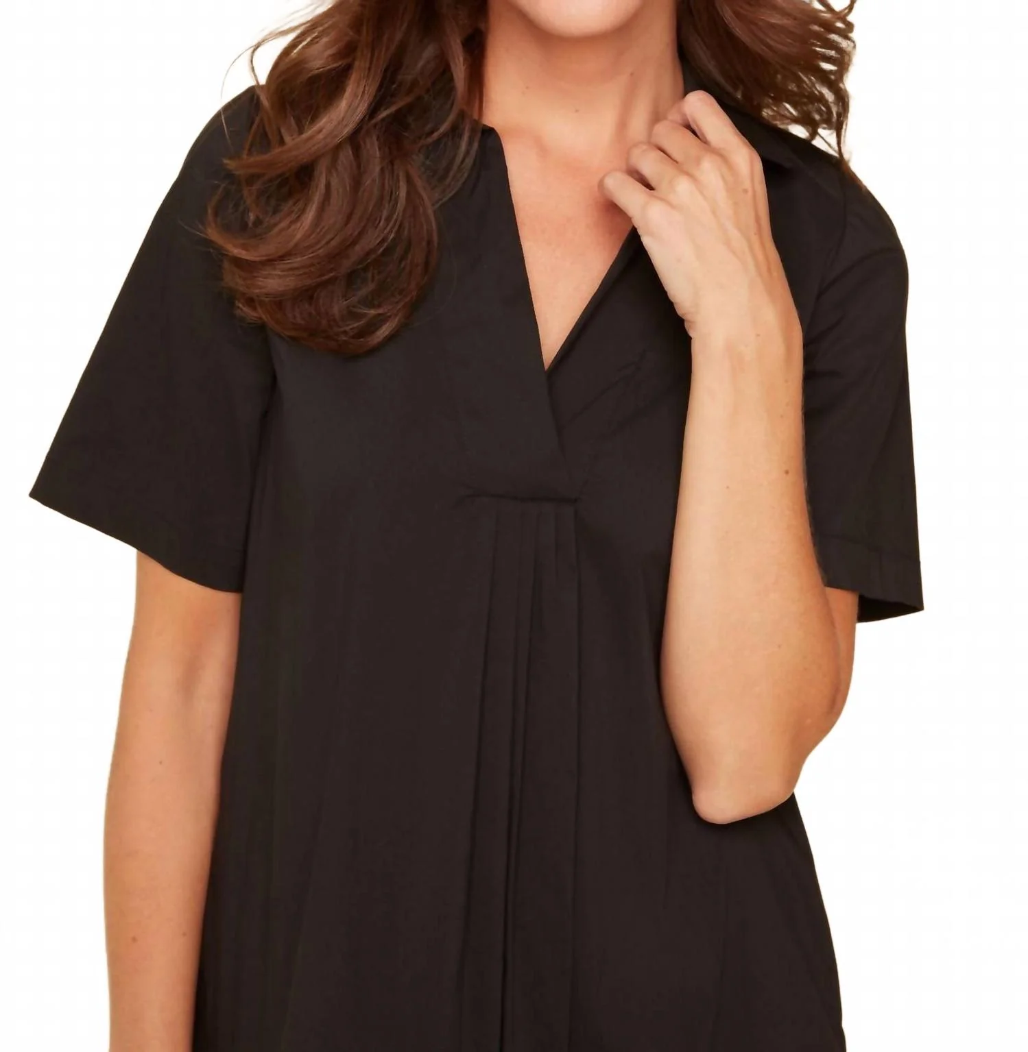 Woven Summer Mini Dress In Black - Image 4