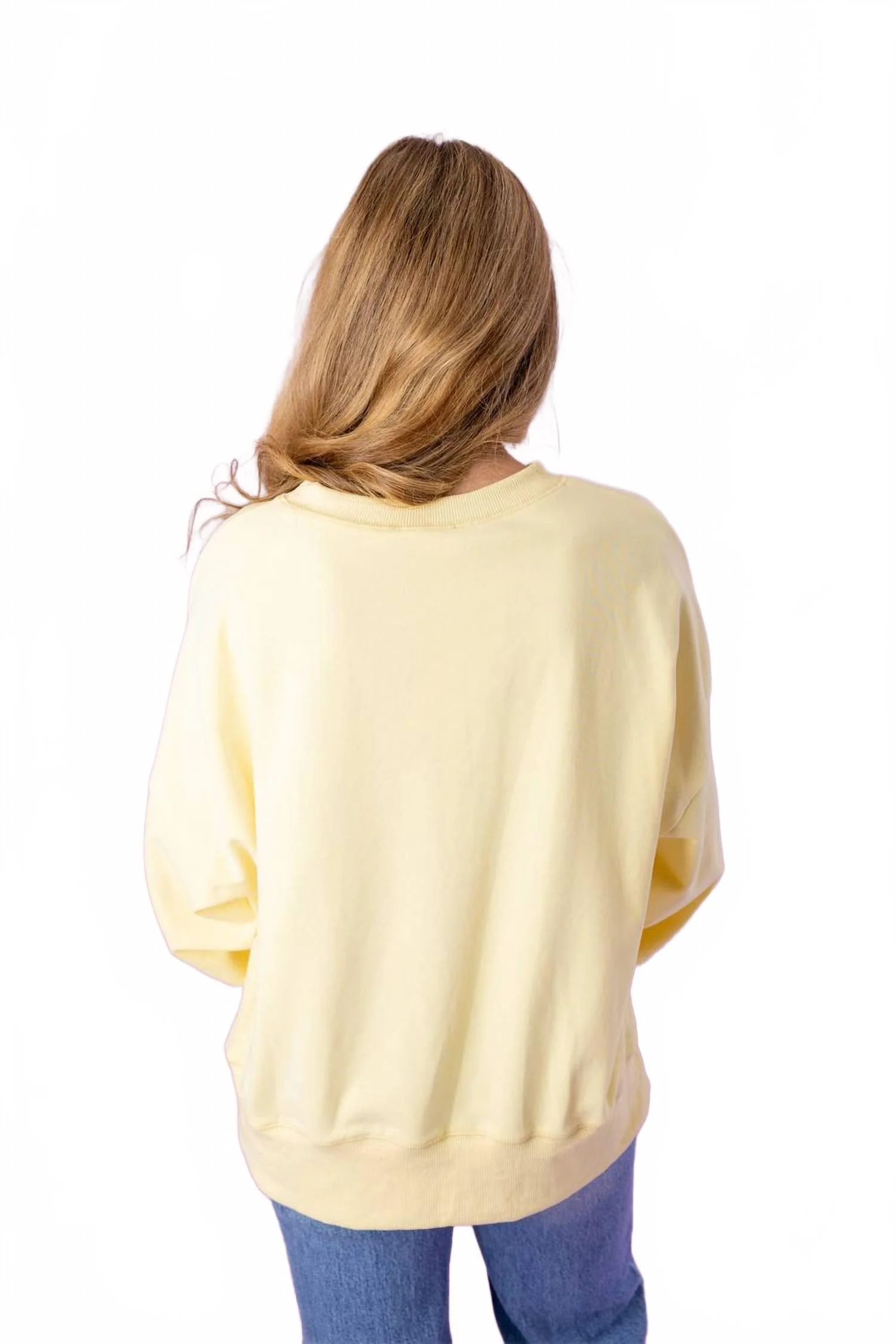 Xoxo Heart Sweatshirt In Light Yellow - Image 4