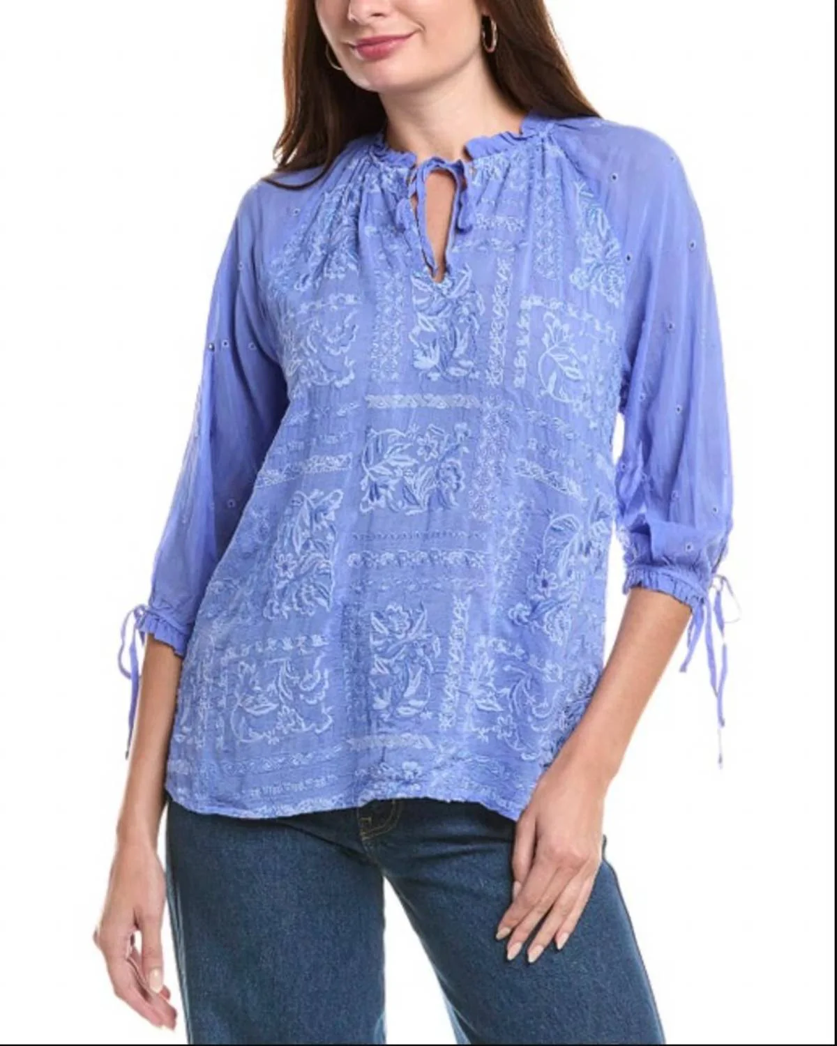 Yiprianne Bonita Blouse In Baja Blue