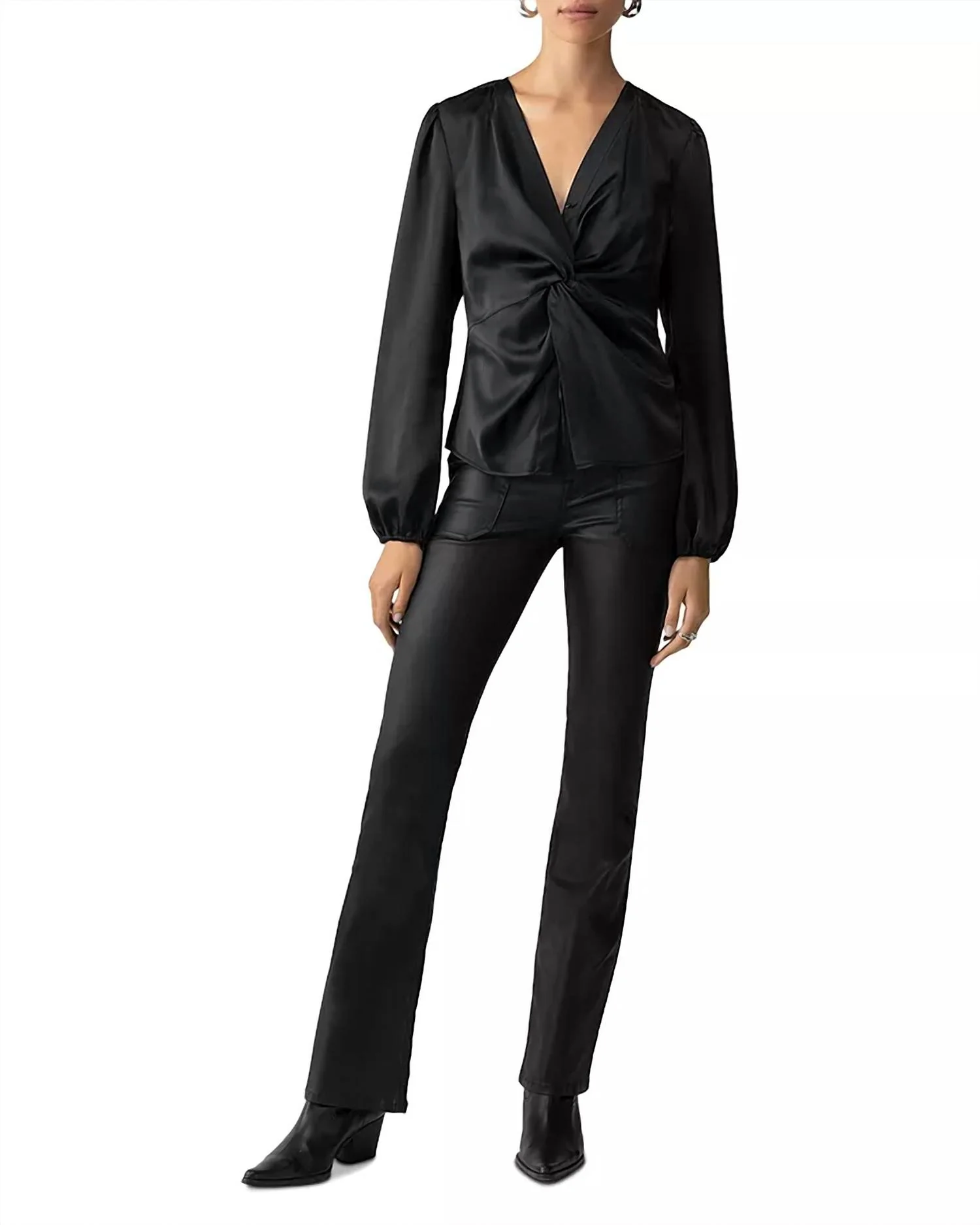 You're Mine Twist Front Top In Black - Image 2