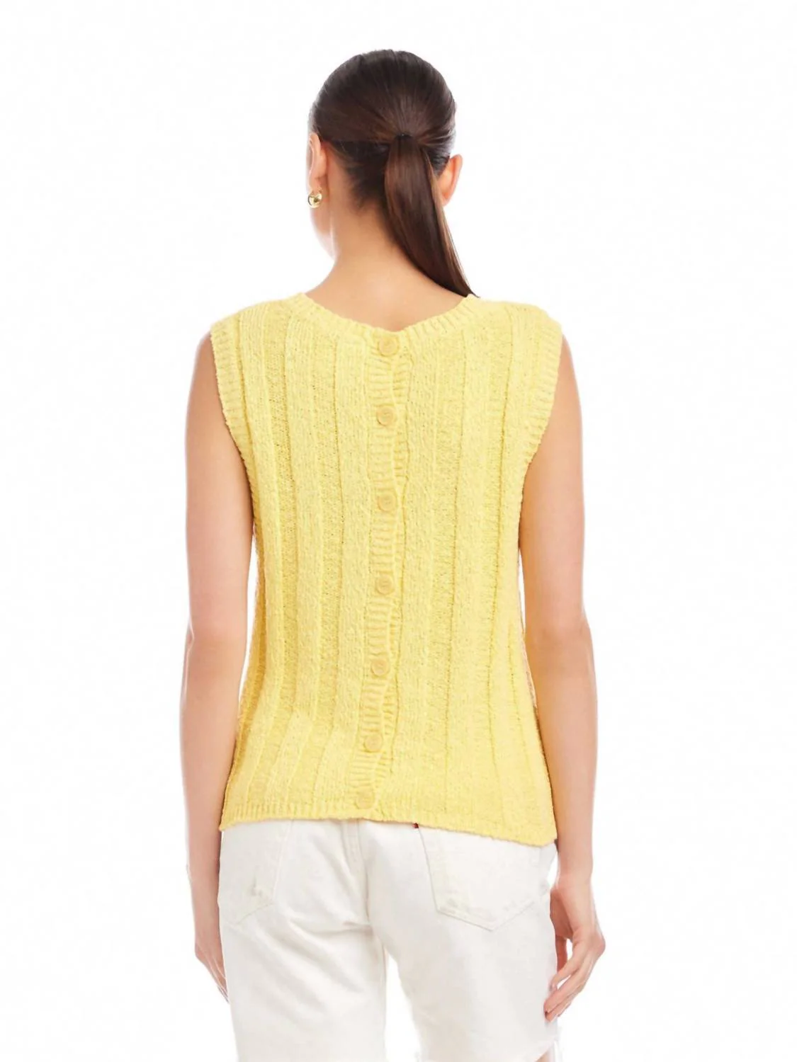 Zaydee Crochet Tank Top In Banana - Image 2