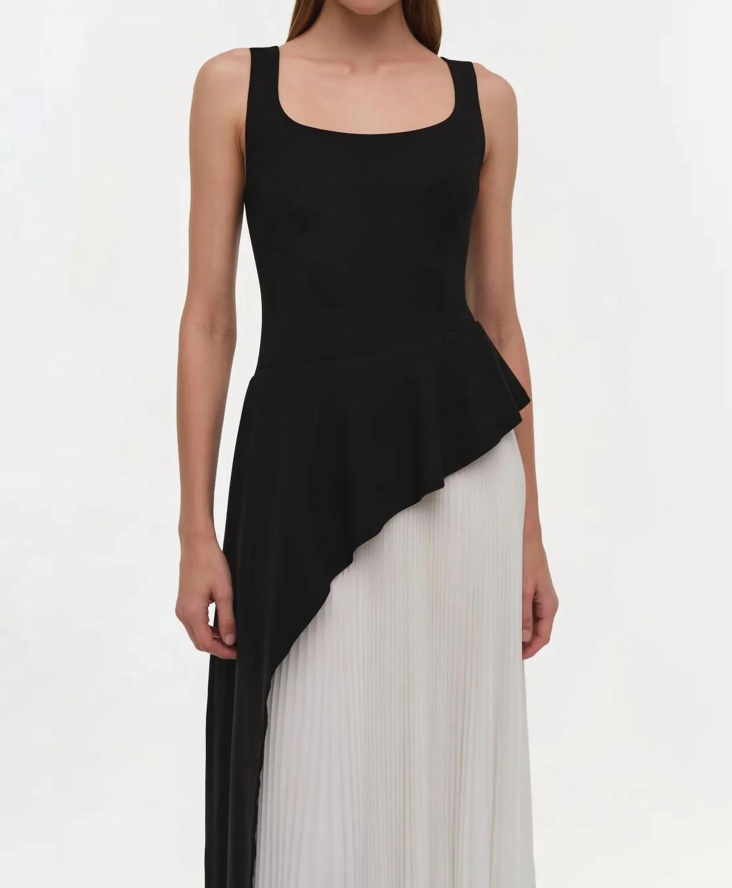 Zayla Pleated Midi Dress In Black Multi - Image 5