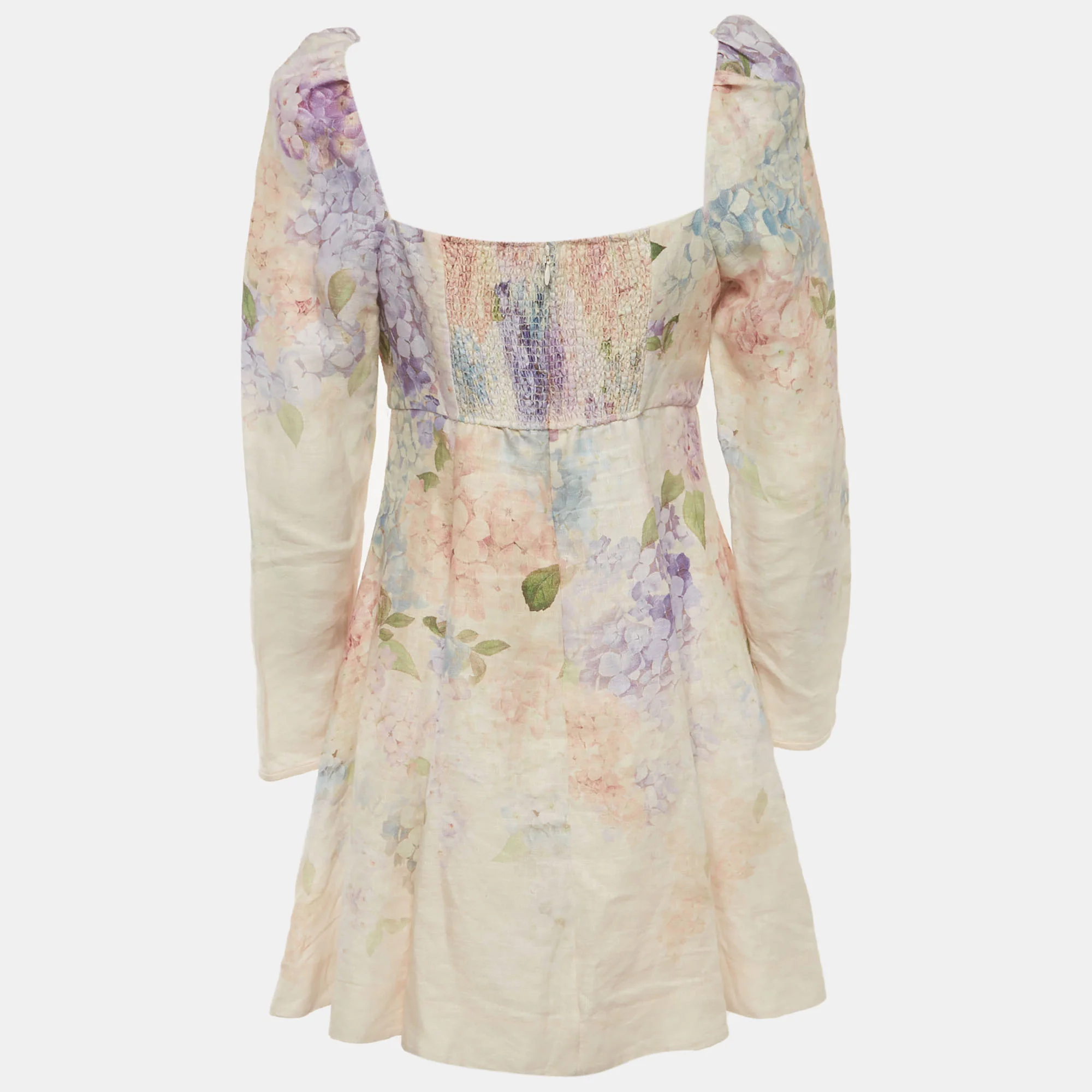 Zimmermann Multicolour Floral Print Linen Dawning Mini Dress - Image 3