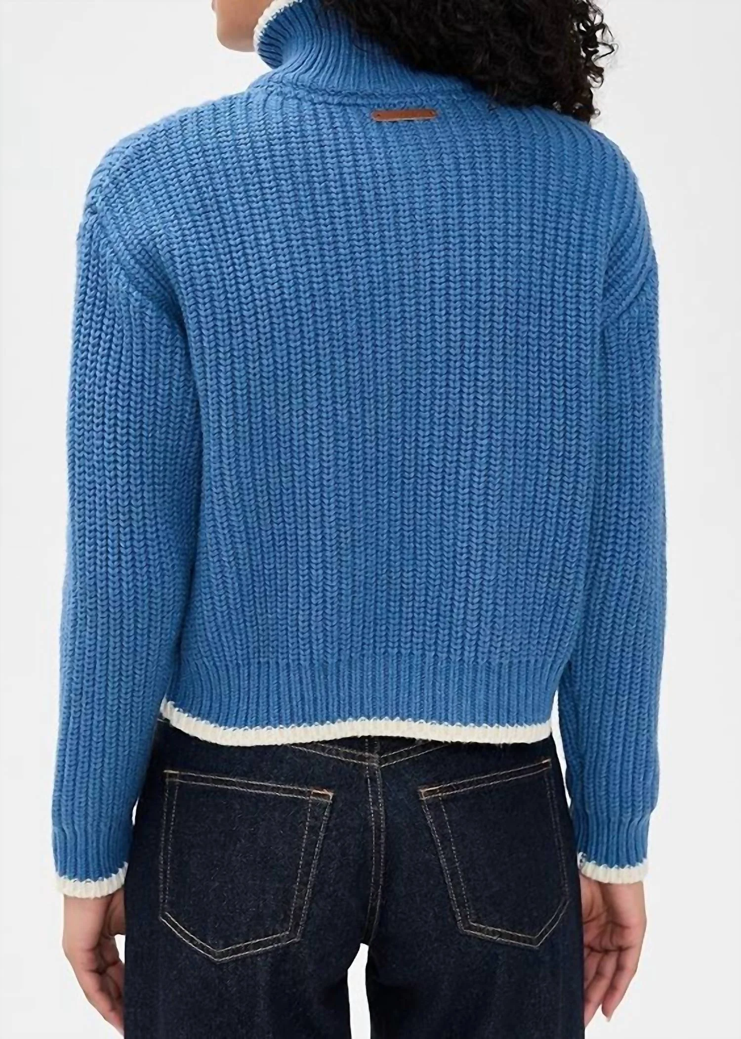 Zita Chunky Knit Cardigan In Blue - Image 2